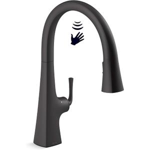 Kohler K-22068-BL Graze Kitchen Sink Faucet, Matte Black