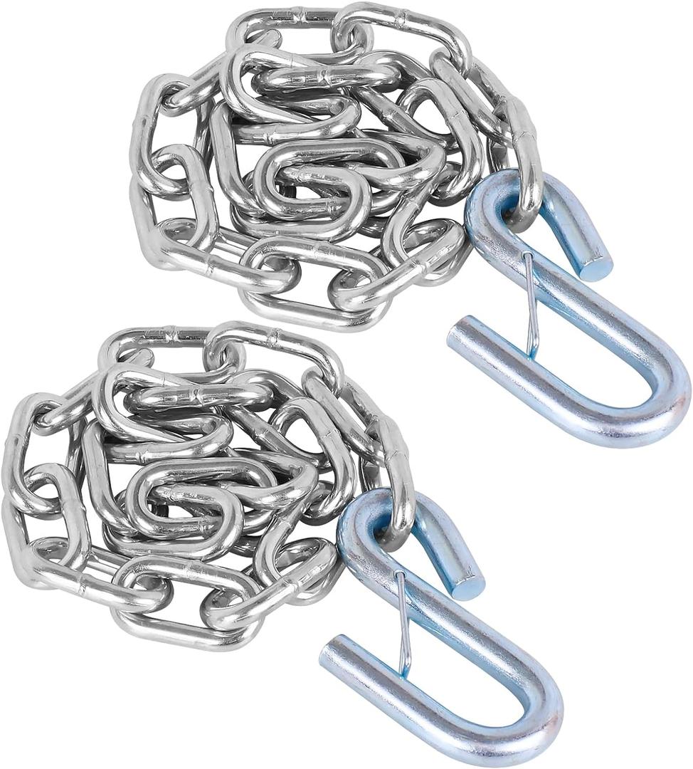 27" Trailer Safety Chain with 1pcs 5/16" Spring Hook, Grade-30 Metal Safety Chain Kit 7000 lbs