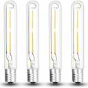 Bonlux LED T6.5 Exit Sign Clear Light Bulbs, 2W E17 Intermediate Base T6.5 LED Appliance Bulb (20W Incandescent Equivalent) for Refrigerator Freezer, Daylight 6000K (4-Pack,E17 Base)