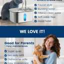 Cat Water Fountain Stainless Steel for Cats Indoor 2.5L 85oz by BPA-Free SUS304, 4pcs Effective 6-Layer Filter Cat Fountain for Drinking 20dB Ultra Quiet Metal Pet Water Fountain (Fountain+1 Filter)