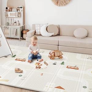 Baby Play Mat for Floor Foldable Playmat Reversible Waterproof Crawling Mat
50"*78" Baby Mat for Floor XPE Padding Foam Playmate for Toddlers Infants Non-Slip Tummy Time Mat Portable with a Bag