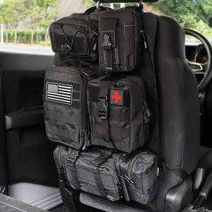 MAIKER Tactical Car Seat Back Organizer, Upgrade Tactical Vehicle Panel Organizer with 5 Detachable Molle Pouch, Universal fits for Most of Vehicle (Black)