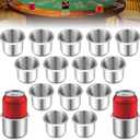 15 Pcs Tessco Table Cup Holder Inserts Stainless Steel Drop in Drink Cup Holder Insert Metal Poker Game Table Accessories for Casino Desk Car Trucks Boat Sofa Cupholder Storage