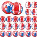 24 Pcs Patriotic Inflatable Beach Balls 12 Inch 4th of July Red White Blue Glitter Pool Balls Bulk with Star Confetti 250th Anniversary Party Favors for Summer Pool Beach Decorations