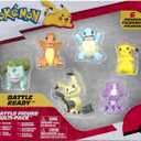 Pokmon Battle Figure 6 Pack-Features 2-Inch Pikachu, Squirtle, Charmander, Bulbasaur, Mimikyu & Toxel-Authentic Details