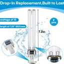 2-Pack 13W UV Light Bulb Replacement with G23 Base, Compatible with Jebao Pond, SunSun, Grech and Other Pond Clarifier Systems, 7.25 Inch UV Lamp Bulb for Pond Filter