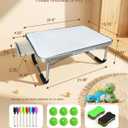 Lap Desk, Dry Erase Board Table with Markers & Magnets, Portable Foldable Art & Activity Desk for Drawing, Writing & Play, Home and Travel Use