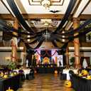 8 Panels 5ftx30ft Black Ceiling Drapes for Halloween Parties 30 FT Extra Long Thick Polyester Wrinkle-Free Drapery Tent Decor Decorations for Birthday Party Ceremony Stage Swag, 60"w X 360"l