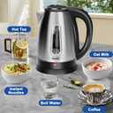 Stainless Steel Electric Kettle, 1.8 Liters Tea, Coffee Kettle & Hot Water Boiler, 360° Swivel Base, BPA Free, Auto Shut-Off, Boil-Dry Proof, 1100W