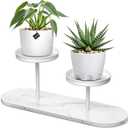 Window Sill Plant Shelf, 2-Tier Window Shelf for Plants, Window Plant Shelves, Desk Tabletop Windowsill Plant Display Stand for Living Room, Balcony, Kitchen