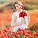 Set of 150 Red Poppy Artificial Flowers Fake Flowers Poppies Head Fake Wildflowers with 6 Inch Flower Branch for Memorial Veterans Day Remembrance Sunday Bouquet Corsages Home Kitchen Decor