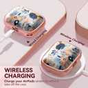 Inesore for AirPods Pro 3 Case 2025 with Lock, for Women Girly Floral Cute Case Compatible with Apple Airpods Pro 3rd Generation Cover, with Phone Stand,Keychain & Cleaner Kit-Blue Flower