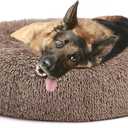 MIXJOY Orthopedic Dog Bed Comfortable Donut Cuddler Round Dog Bed Ultra Soft Washable Dog and Cat Cushion Bed (20''/23''/30''/36'') (36''x36'', Brown)