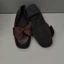 MakeMeChic Women's Bow Loafer Shoes Leather Square Toe Slip on Pump Dressy Shoes, Size: 6