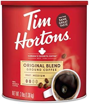Tim Hortons Original Blend, Medium Roast Ground Coffee, Canada’s Favorite Coffee, Made with 100% Arabica Beans, 48 Ounce Canister