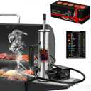 Portable Electric Smoke Generator, Adjustable Smoke Control, Fits 99% Pellet Smokers & Grills, Cold/Hot Smoking Modes for Meats/Salmon/Cheeses, with BBQ Smoker Guide