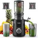 Cold Press Juicer, Slow Masticating Juicer Machines for Whole Vegetable and Fruit, 4.3" Feed Chute, BPA Free, Easy Clean Juice Extractor Machine to Unlock Fresh & Nutritious Juices (Black)