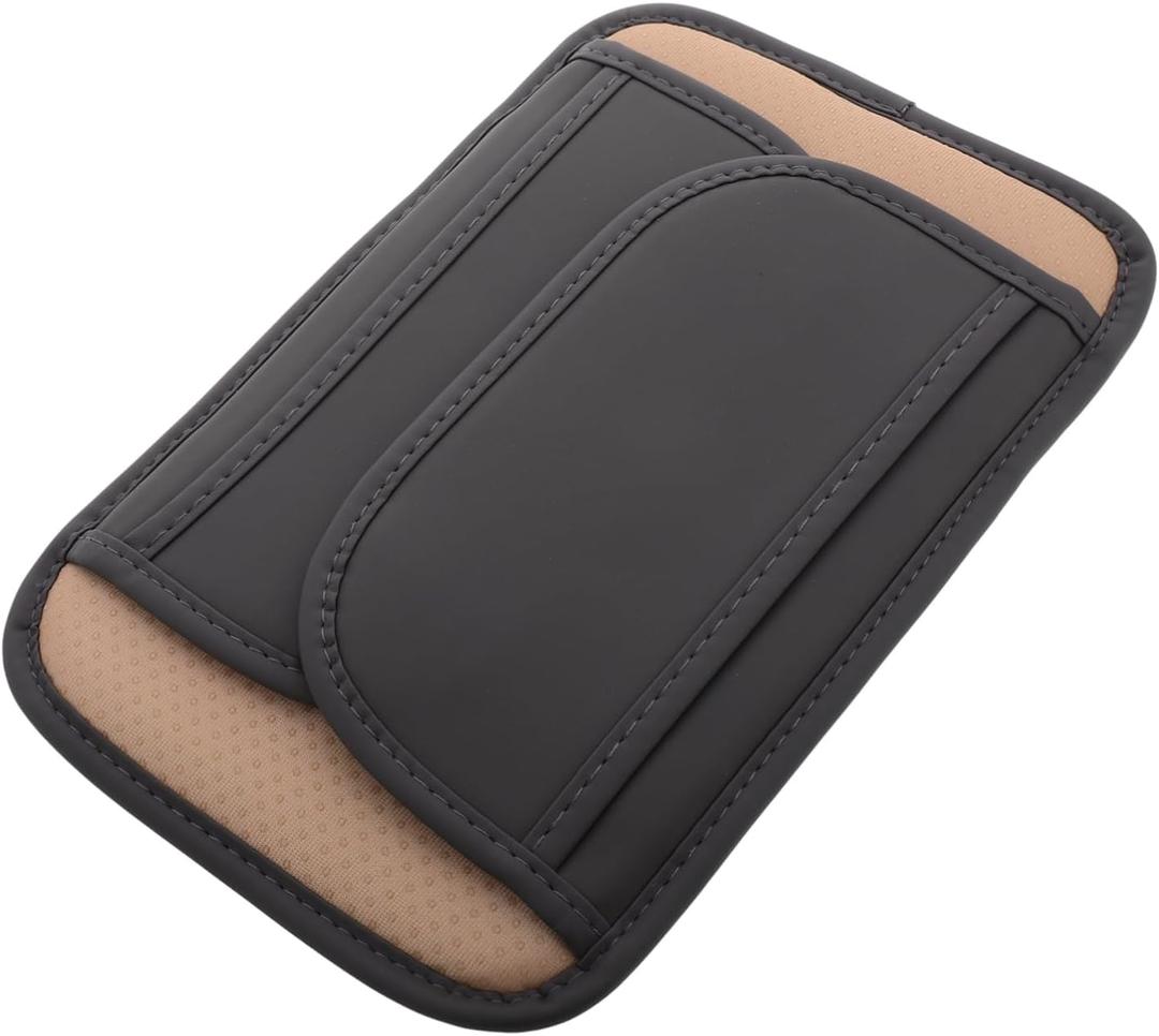 Leather Armrest Seat Box Cover Car Armrest Cushion Pad for Central Console Protection Compatible with Car Brands Interior Decoration
