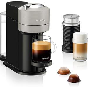 Nespresso Vertuo Next Coffee and Espresso Maker by Breville, with Aeroccino Milk Frother, Light Grey (Gray)