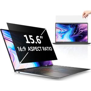 15.6 Inch Laptop Privacy Screen Compatible With Lenovo Hp Dell Acer Asus Thinkpad Envy Xps, 16:9 Aspect Removable Anti Glare Blue Light Filter Protector, 15 In Computer Monitor Security Shield