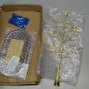 MORE&LESS Branch Jewelry Rack with wood tray,Retro color,Tree Tower Rack Hanging Organizer for Ring Earrings Necklace Bracelet,Suitable for living rooms, bathrooms,offices,etc.