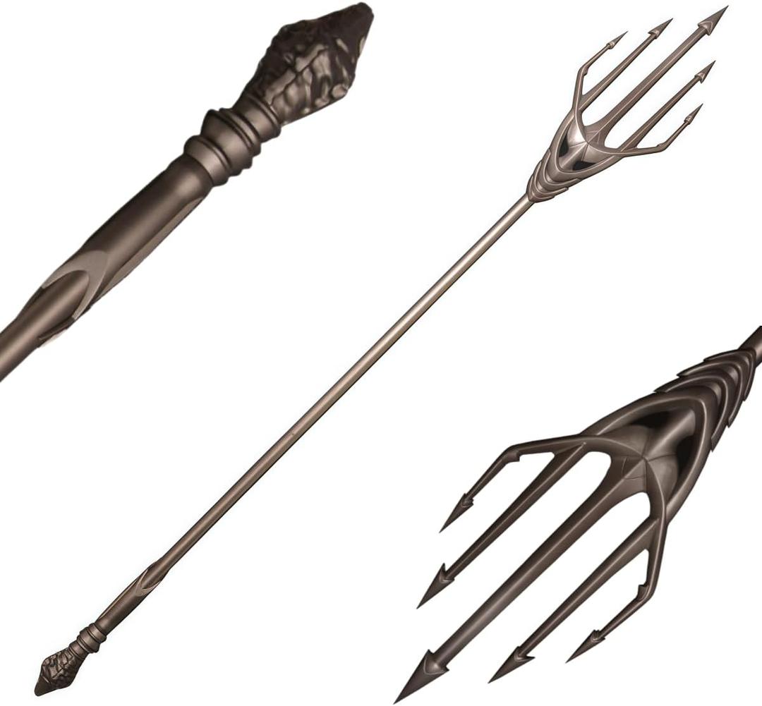 Sword Valley Arthur Curry Trident of Neptune - Stainless Steel Trident, Large Warrior-Style Weapon Prop, 208cm/81.9 Collectible Decor, Heavy Metal Art Piece