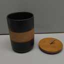 Large Storage Containers with Lids, Ceramic Coffee Container, Kitchen Food Storage Jars for Spice Sugar Tea Bag, Stackable Decorative Jars for Counter, Black & 61 fl oz