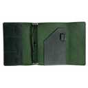 OMBUO Full-Grain Leather A5 Journal Cover  Refillable Travelers Notebook Case with 3 Elastic Bands, Pen Loop & Card Pockets  Fits A5/Half-Letter Inserts (Paper Not Included), Green