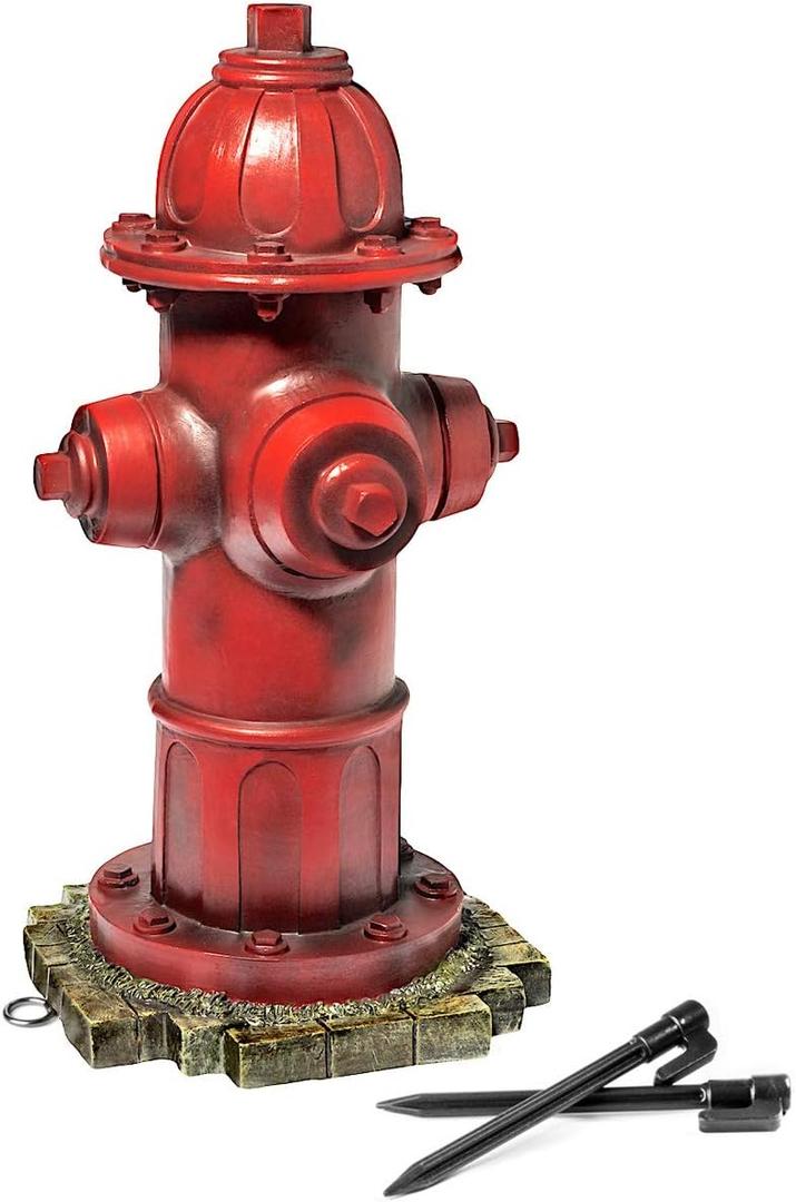 Dog Fire Hydrant Garden Statue with 2 Stakes, 14 Inches (Small)