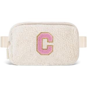 Uygafly Birthday Graduation Gifts for 5 6 7 8 9 10 11 12 13 14 15 16 Year Old Girl,Initials Fanny Pack Crossbody Bag for Girls Kids,Trendy Cute Purse Stuff - C,Cream