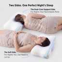 Bedsure Cervical Neck Pillow - Memory Foam Pillows for Ergonomic Orthopedic Pillow for Neck Pain Relief, Double - Sided Design Shape Gently Cradles Head & Provides for Side & Back Sleepers, Queen