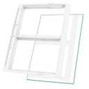 UPGRADED 240364787 Refrigerator Crisper Drawer Cover with 240350608 Crisper Glass Replacement Compatible with Frigidaire kenmore Refrigerator Drawer Replacement, Fridge Crisper Pan Drawer Cover