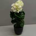 Briful 17 Geraniums Artificial Flowers Realistic Potted Plant  White Fake Geraniums for Outdoors, Silk Flowers Artificial Outdoor Plants for Indoor Home Decor, Farmhouse Table Centerpiece Decoration (16.9'' Tall White)