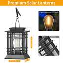 Solar Lanterns Outdoor Waterproof, Hanging Solar Lights for Outside 2 Pack