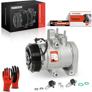 A-Premium Air Conditioner AC Compressor with Clutch Compatible with Ford F-150 5.0L 2011-2014, Lobo 5.0L 2011-2014, DKS20 Style, 6 Grooves (NOT 4 Grooves)