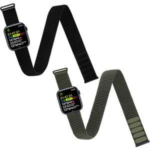 2 Pack Ankle/Arm Band Compatible with Apple Watch, Breathable Nylon Armband for IWatch, Size: 44/45/46/49/42(series 3 2 1), Ankle Strap for Women, Men