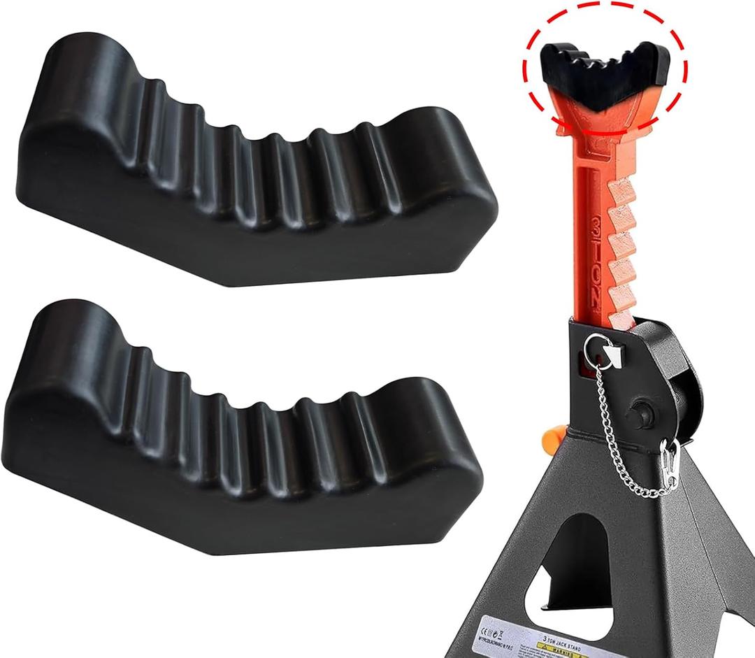 3Ton Car Jack Stand Pad Rubber Slotted Guard Support Block Lifting Lift Frame Rail Pinch Protector Anti-Slip Floor Cushion (Black)