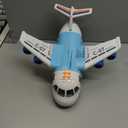 CUTE STONE Toy Airplane with Smoke, Lights & Sounds, Friction Powered Plane Toy with Mini Cars for Kids, Great Christ Gift for Boys and Girls