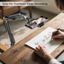 Floor Overhead Phone Mount, Phone Tripod Stand for Video Recording, Arm Holder Compatible with iPhone Camera with 1/4Screw for Filming, Food Photograhy, Live Content Creation