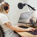 SUNMON Mic Pop Filter for HyperX QuadCastBlue Yeti and Other Gaming Microphone, Dual Layered Wind Pop Screen with Flexible 360 Gooseneck Clip Stabilizing Arm for Recording, Singing