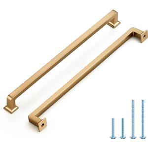 HOME EDIT 10 Pack 10 Inch Champagne Bronze Cabinet Handles Solid Zinc Alloy Pulls for Kitchen Cupboard & Drawer Hardware