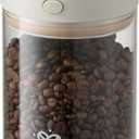 Coffee Bean Storage Container with One-way Valve Airtight Lid Date Tracker for Coffee and More Food Fresh and Storage, Clear Borosilicate Glass Coffee Canister(1.2 Qt - 13.1 OZ)