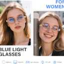Oval Blue Light Blocking Glasses For Women Y2K Retro 90s Skinny Metal Frame Eye Protect Computer Eyeglasses