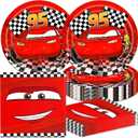 40Pcs Cars Birthday Party Plates and Napkins for 20 Guests Tableware Cars Supplies for Kids Boys Girls Birthday Party Decorations