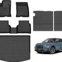 Hutisya-Floor Mats & Cargo Liner with Backrest Set Fit for Lincoln Corsair 2020-2024 2025 (Not for PHEV) All Weather Protection Anti-Slip & Durable TPE Full Set Liners Automotive Accessories-Black