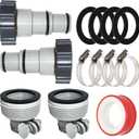 4 Pack Pool Hose Adapter Kit, A/B Type Pool Pump Hose Connector for 1.25&1.5 Inch Hoses,Hose Conversion Adapters with Clamp Washer Fits Filter Pumps for Pool Accessories Replacement Parts