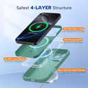 Miracase Magnetic for iPhone 16 Pro Case, [Soft Anti-Scratch Microfiber Lining], Compatible with MagSafe, Liquid Silicone Case Shockproof Drop Protection Phone Case for 16 Pro,Midnight Green