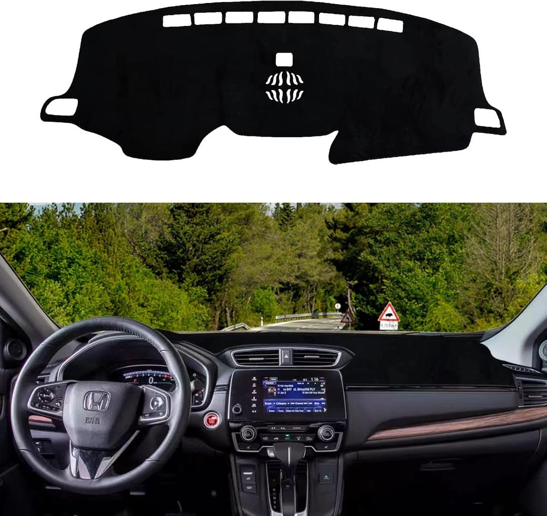 Dashboard Cover Mat Custom Fit for 2017-2022 Honda CR-V Dash Cover Nonslip Dash Mat Protector Sunshade No Glare Black