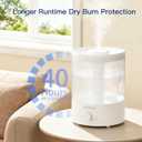 MegaWise Healthy Top-Refill Cool Mist Humidifiers for Bedroom, 24dB Ultrasonic Air Vaporizer with Water Filter for Baby [PP Material], Colorful Night Light, 1 Gal Essential Oil Diffuser, Auto Shut Off