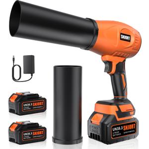 Leaf Blower Cordless with Battery and Charger, 500,000 RPM, Lightweight Handheld Design,Blower for Patio Cleaning,car Blowing Water, Lawn Care, Blowing Leaves and Dust (Bright Orange)